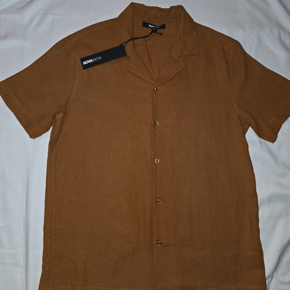 Fashion Nova Men's Brown Shirt
